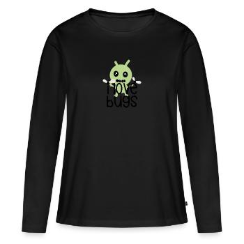 I love bugs - Frauen Premium Bio Langarmshirt - Schwarz - Vorne - Julia (174cm)