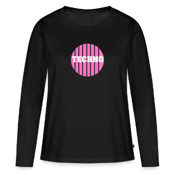 Techno Beat Bass Rave Electro Party célèbre le remix - T-shirt manches longues Premium bio Femme - noir - Devant - Julia (174cm)