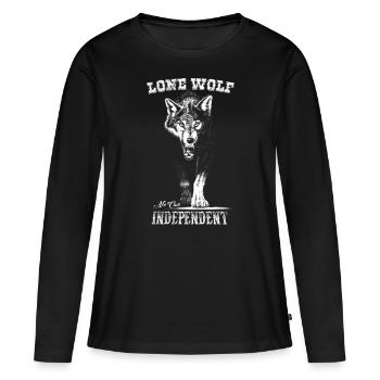 Lone Wolf No Club - Women's Premium Organic Long Sleeve Shirt - black - Front - Julia (174cm)