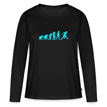 Evolution Football Soccer Love Funshirt Gift - Women's Premium Organic Long Sleeve Shirt - black - Front - Julia (174cm)