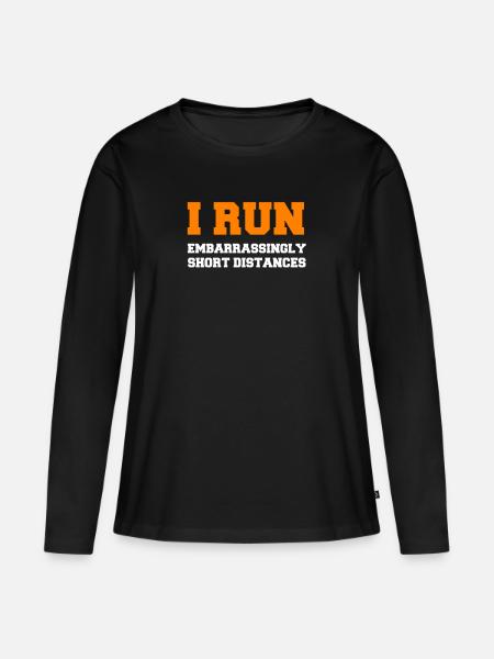 Running Running Jogging Marathon funny saying - Women's Premium Organic Long Sleeve Shirt - black
