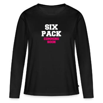 Pack de six - T-shirt manches longues Premium bio Femme - noir - Devant - Julia (174cm)