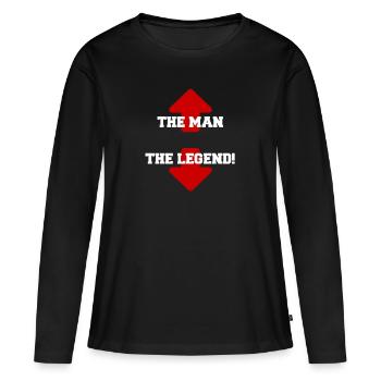 Homme pénis foirer pantalon pervers drôle humour - T-shirt manches longues Premium bio Femme - noir - Devant - Julia (174cm)