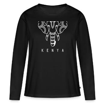 Kenya - T-shirt manches longues Premium bio Femme - noir - Devant - Julia (174cm)