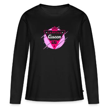 Camping Queen Camper Vacation Caravan Tents - Women's Premium Organic Long Sleeve Shirt - black - Front - Julia (174cm)