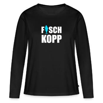 fisch, angeln, fischer, fischen, angler, fische - Frauen Premium Bio Langarmshirt - Schwarz - Vorne - Julia (174cm)