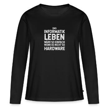 informatik, informatiker, code, programmierer - Frauen Premium Bio Langarmshirt - Schwarz - Vorne - Julia (174cm)