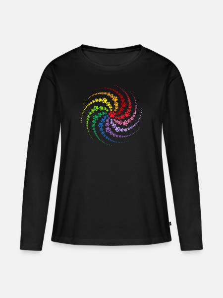 Hundepfote - Frauen Premium Bio Langarmshirt - Schwarz