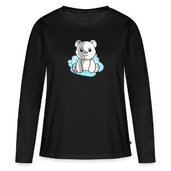 Ours polaire ours polaire - T-shirt manches longues Premium bio Femme - noir - Devant - Julia (174cm)