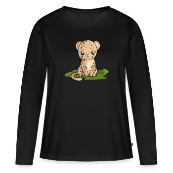 jaguar - T-shirt manches longues Premium bio Femme - noir - Devant - Julia (174cm)