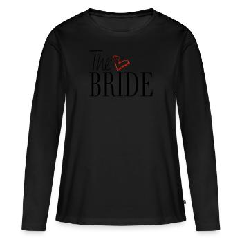 La mariée - La mariée, amour de mariage - T-shirt manches longues Premium bio Femme - noir - Devant - Julia (174cm)