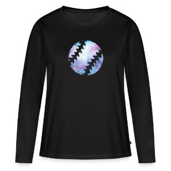 Baseball Baseballer - Frauen Premium Bio Langarmshirt - Schwarz - Vorne - Julia (174cm)