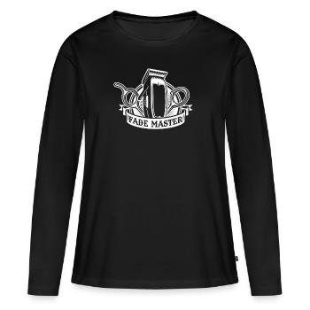 Barber Barbershop Barber Barbe - T-shirt manches longues Premium bio Femme - noir - Devant - Julia (174cm)