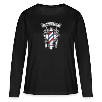 Barber Barbershop Barber Barbe - T-shirt manches longues Premium bio Femme - noir - Devant - Julia (174cm)
