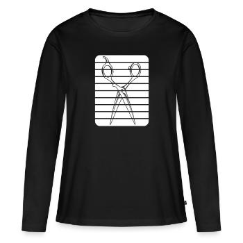 Barber Barbershop Barber Barbe - T-shirt manches longues Premium bio Femme - noir - Devant - Julia (174cm)