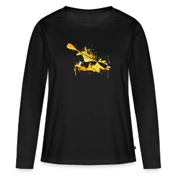 Kayak Kayak Kayaker - T-shirt manches longues Premium bio Femme - noir - Devant - Julia (174cm)