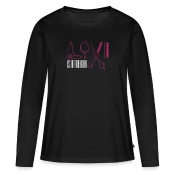 Coiffeur coiffeur coiffeur - T-shirt manches longues Premium bio Femme - noir - Devant - Julia (174cm)
