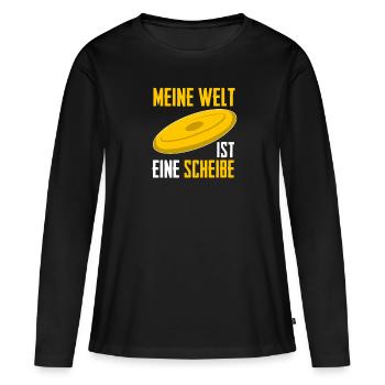 Frisbee - Frauen Premium Bio Langarmshirt - Schwarz - Vorne - Julia (174cm)