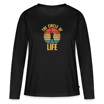 Frisbee - T-shirt manches longues Premium bio Femme - noir - Devant - Julia (174cm)