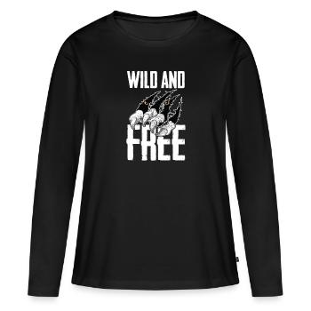 Tiger - Frauen Premium Bio Langarmshirt - Schwarz - Vorne - Julia (174cm)