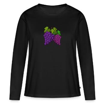 Grape - Women's Premium Organic Long Sleeve Shirt - black - Front - Julia (174cm)