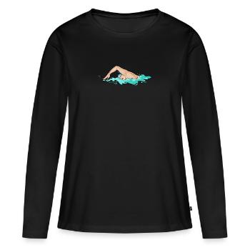 Nageur - T-shirt manches longues Premium bio Femme - noir - Devant - Julia (174cm)