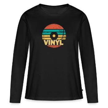 Vinyl record - Women's Premium Organic Long Sleeve Shirt - black - Front - Julia (174cm)