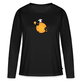 Plateau de fromages Fromages Fromages laitiers - T-shirt manches longues Premium bio Femme - noir - Devant - Julia (174cm)