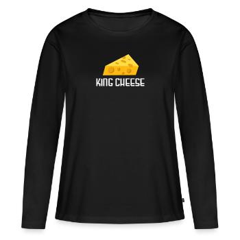 Plateau de fromages Fromages Fromages laitiers - T-shirt manches longues Premium bio Femme - noir - Devant - Julia (174cm)