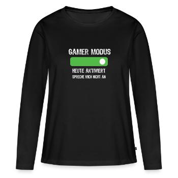 Gaming Gaming Gaming Gaming Gaming Gaming Gaming - Frauen Premium Bio Langarmshirt - Schwarz - Vorne - Julia (174cm)