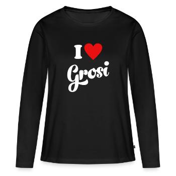 J'aime grand-mère grand-mère Suisse suisse allemande grand-mère - T-shirt manches longues Premium bio Femme - noir - Devant - Julia (174cm)