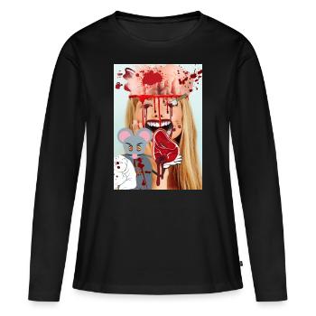 Mouse Killing People - T-shirt manches longues Premium bio Femme - noir - Devant - Julia (174cm)