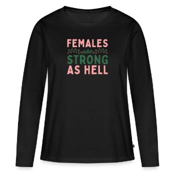 Féminisme Féministe Féministe - T-shirt manches longues Premium bio Femme - noir - Devant - Julia (174cm)