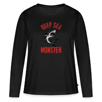 Aileron de requin requin requin de mer aileron de mer - T-shirt manches longues Premium bio Femme - noir - Devant - Julia (174cm)