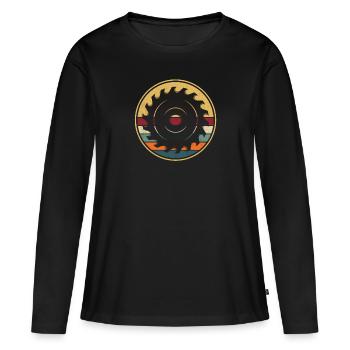 Menuisiers rétro menuisiers menuisiers Charpentier - T-shirt manches longues Premium bio Femme - noir - Devant - Julia (174cm)