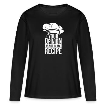 Chef cuisinier chef chef - T-shirt manches longues Premium bio Femme - noir - Devant - Julia (174cm)