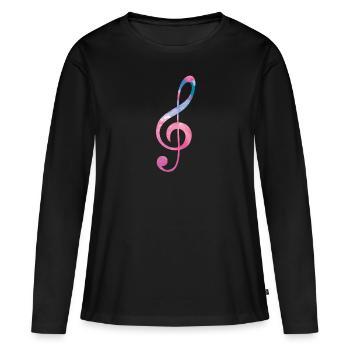 Chorale répétition chorale chanteurs - T-shirt manches longues Premium bio Femme - noir - Devant - Julia (174cm)