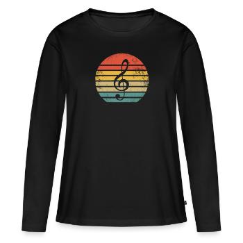 Chorale répétition chorale chanteurs - T-shirt manches longues Premium bio Femme - noir - Devant - Julia (174cm)