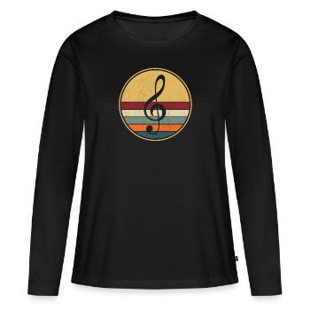 Chorale répétition chorale chanteurs - T-shirt manches longues Premium bio Femme - noir - Devant - Julia (174cm)