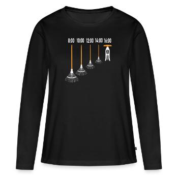 Gärtner Gartenarbeit Rechen Feierabend Bier Lustig - Frauen Premium Bio Langarmshirt - Schwarz - Vorne - Julia (174cm)