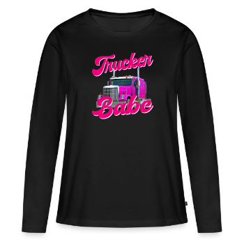 camionneur camionneur bébé hp camion bébé - T-shirt manches longues Premium bio Femme - noir - Devant - Julia (174cm)
