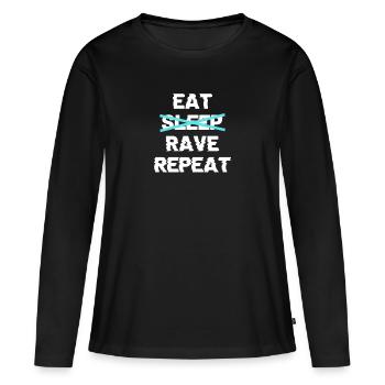rave - Women's Premium Organic Long Sleeve Shirt - black - Front - Julia (174cm)