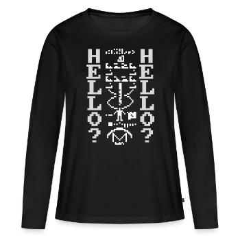 Message d’Arecibo, espace de message de radiofréquence - T-shirt manches longues Premium bio Femme - noir - Devant - Julia (174cm)