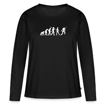 Amazone Evolution Amazone & Guerrière - T-shirt manches longues Premium bio Femme - noir - Devant - Julia (174cm)