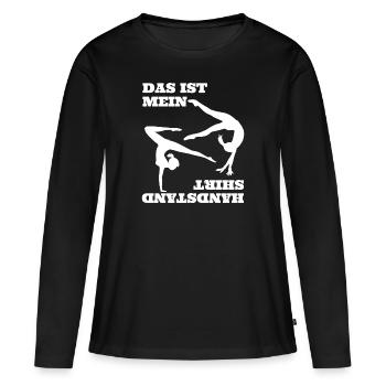 Gymnastik Bodenturnen Handstand Sportlehrer Turner - Frauen Premium Bio Langarmshirt - Schwarz - Vorne - Julia (174cm)