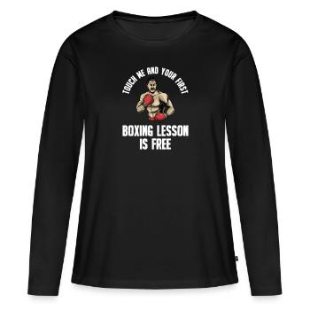 Boxe Boxer Boxer - T-shirt manches longues Premium bio Femme - noir - Devant - Julia (174cm)