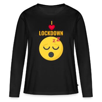 Lustig lustig lustig lustig lustig Lustig - Frauen Premium Bio Langarmshirt - Schwarz - Vorne - Julia (174cm)