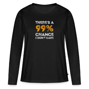 Drôle de sorts I dont care pas de bock cadeau - T-shirt manches longues Premium bio Femme - noir - Devant - Julia (174cm)