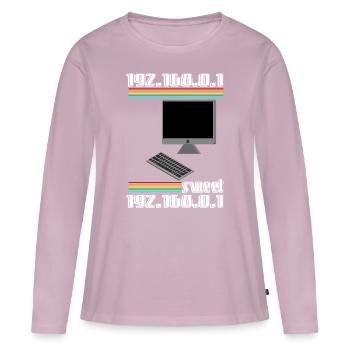 192.168.01 sweet 192.168.0.1 - Frauen Premium Bio Langarmshirt - Altrosa - Vorne - Julia (174cm)