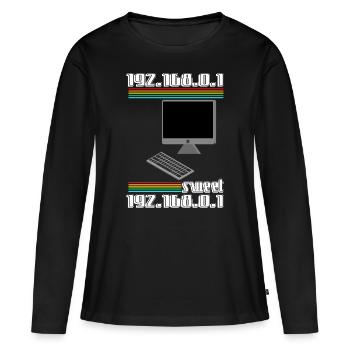 192.168.01 sweet 192.168.0.1 - T-shirt manches longues Premium bio Femme - noir - Devant - Julia (174cm)